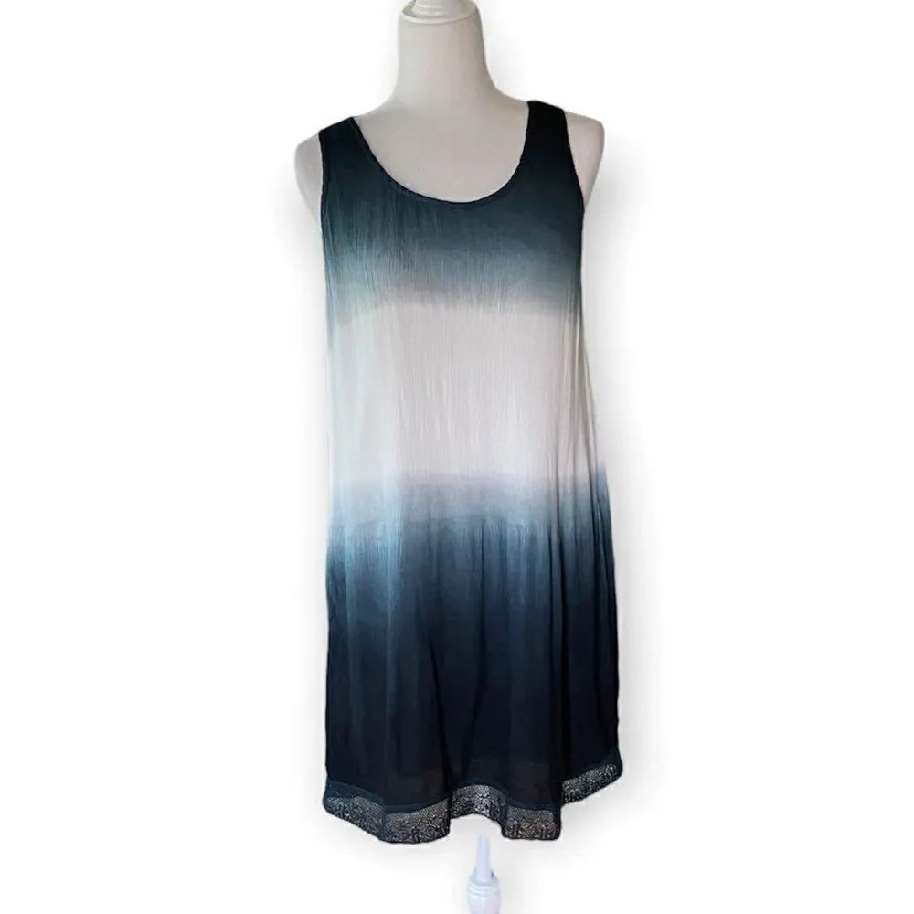 Blue Womens Ombre Sleeveless Dress SZ S